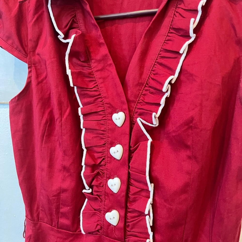 Vintage retro 50’s style dress, berry red, size Small Adult. - Picture 4 of 8